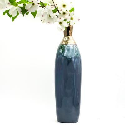 "Euro Ceramica Patina 20.5"" Stoneware Bottle Vase"
