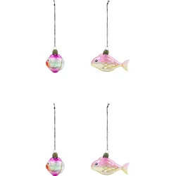 HDPez Weihnachtsbaumschmuck Fische, roségold, 4 St.