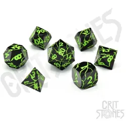 Crit Stones Raving Poison Metal RPG Dice Set