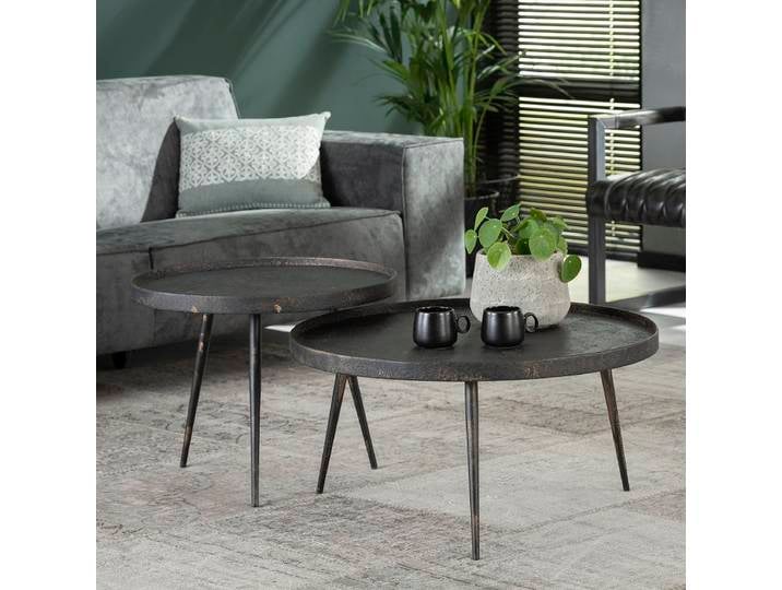 Couchtisch Set Yanet 2-teilig Ø58/Ø76 , Metall , grau / metallic