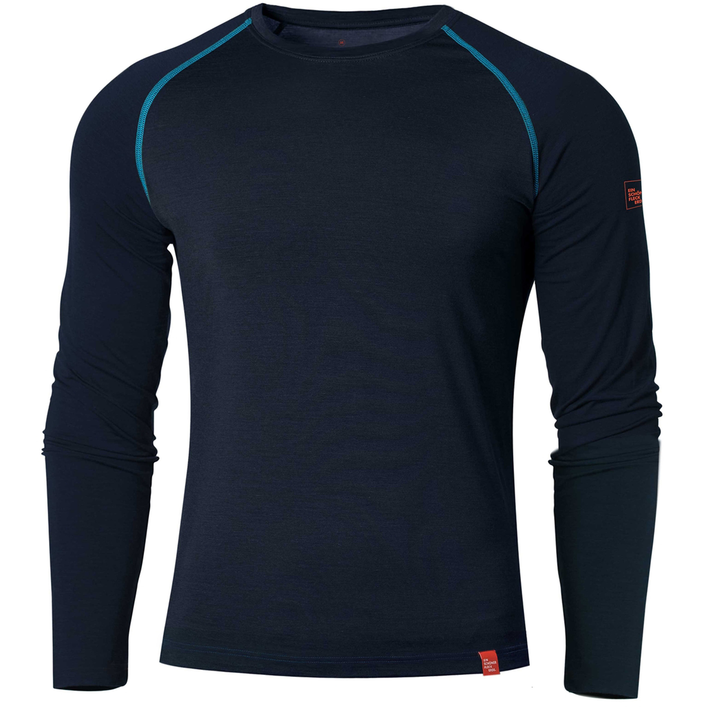 Ein schöner Fleck Erde Alpin Herren Langarm Unterhemden blau Größe M Trekking Hautfreundlich Merinowolle | Lyocell (Tencel)
