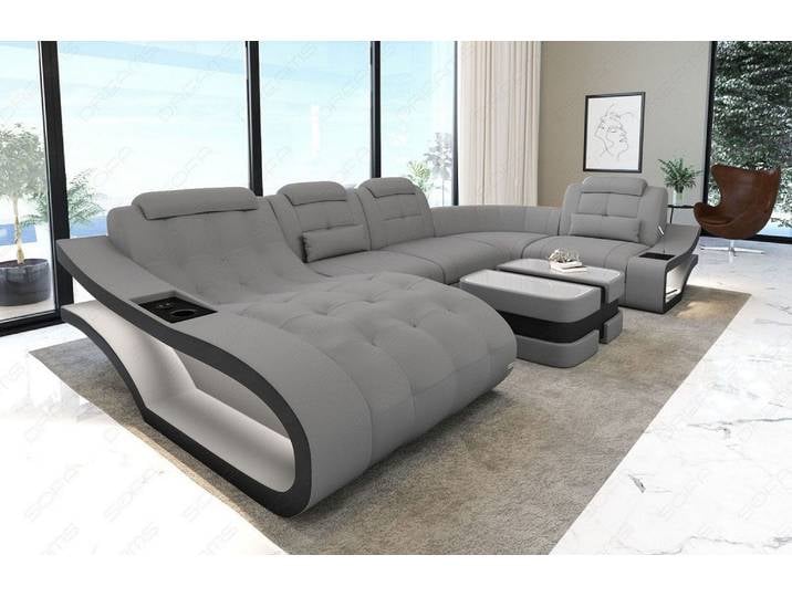 Stoff Wohnlandschaft Elegante U-Form