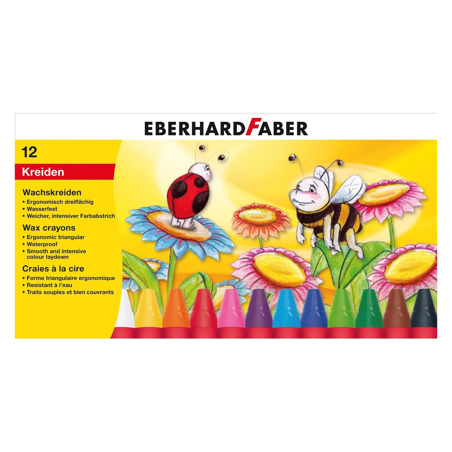 EberhardFaber Wachsmalkreide Dreiflächig, 12er Kartonetui (12x) (524010)