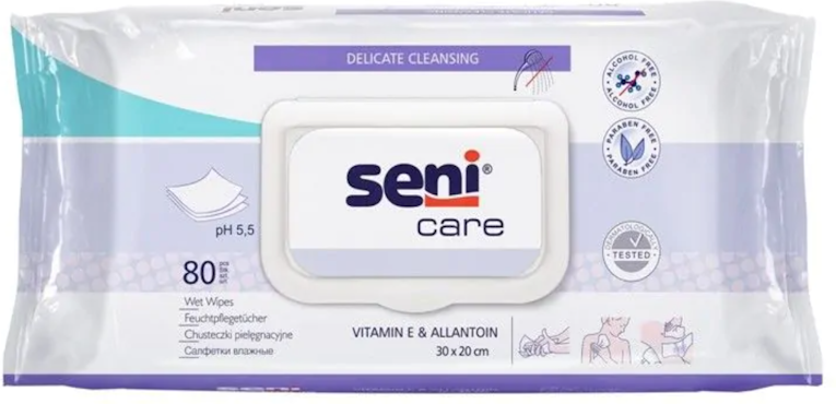 Seni Care Wet Wipes - 8 paquets de 80 lingettes