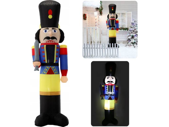 Opblaasbare notenkraker LED\, kerstdecoratie 230 cm