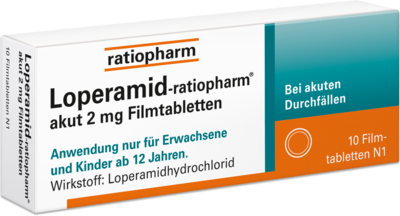 ratiopharm GmbH LOPERAMID-ratiopharm akut 2 mg Filmtabletten 10 St 00251191