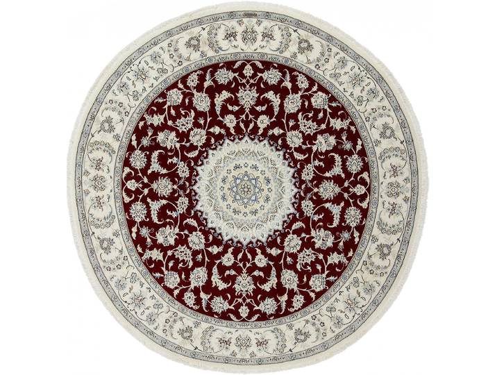 Nain 9La Sherkat Signiert Teppich 199x201 Handgeknüpft Orientteppich Perserteppich Rund Wolle