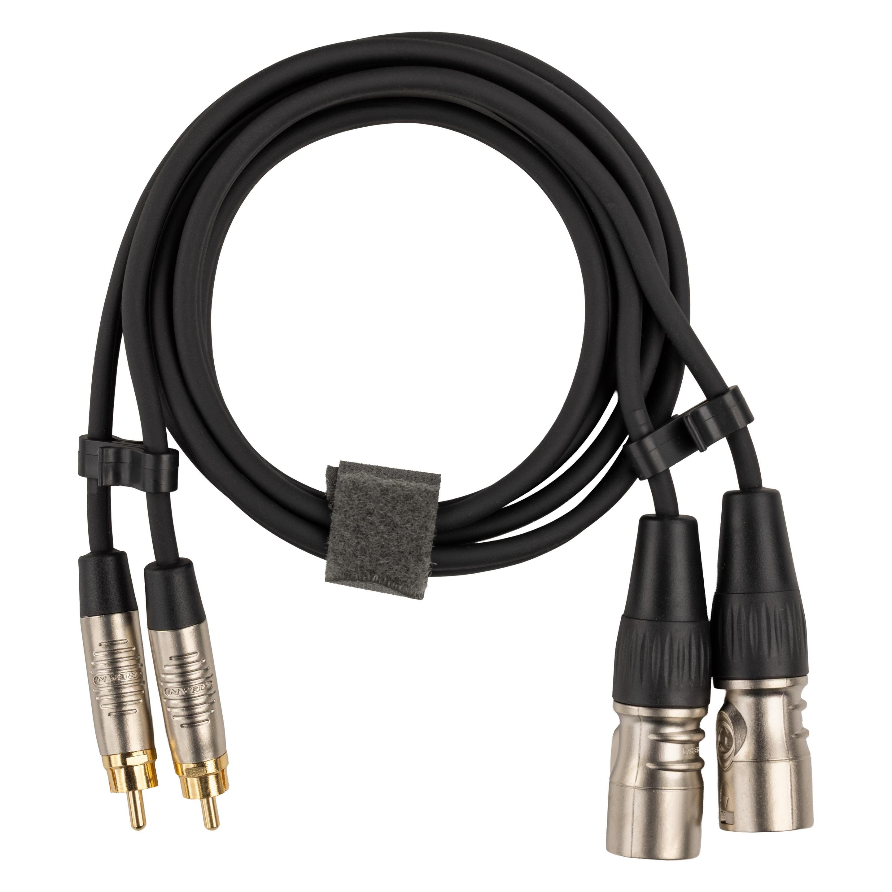 Fuj Tek 2 x RCA to 2 x XLR Audio Cable, 5 m, black (5 m, Cinch Kabel, XLR Kabel) (2 x RCA - 2 x XLR male, 5 m, black)