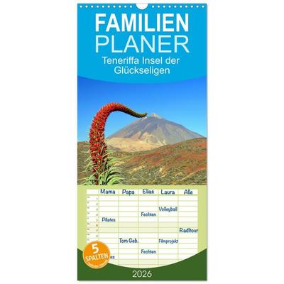 Familienplaner 2026 - Teneriffa Insel der Glückseligen mit 5 Spalten (Wandkalender, 21 x 45 cm) CALVENDO