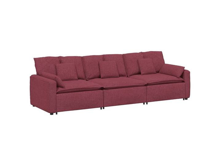 vidaXL Sofaelement Modulares Sofa mit Kissen Weinrot