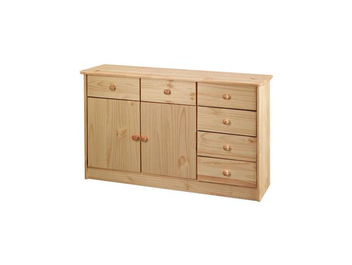 Livetastic Kommode, Natur, Holz, Kiefer, massiv, 6 Schublade(n) Schubladen, 118x75x35 cm, stehend, Holzmöbel, Kleinmöbel Holz, Holzkommoden