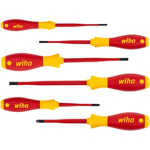 Wiha Schraubendreher SoftFinish electric slim, 36455, Set, Elektro VDE, Schlitz, Kreuzschlitz, 6-teilig