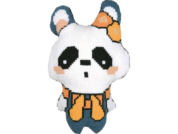 VERVACO Compleet Borduurpakket Kussen met Kussen terug Kruissteek PANDA Voorbedrukt Handwerkpakket Sierkussen 36 x 53 cm Zelf Maken Knutselen voor Volwassenen Woondecoratie Kit