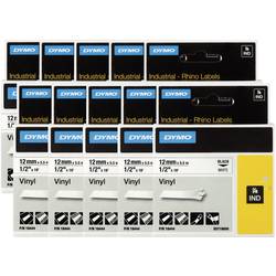 DYMO 18444 (10x) Schriftband 10er Set Vinyl Bandfarbe: Weiß Schriftfarbe: Schwarz 12 mm 5.5 m S0718600 (10x)