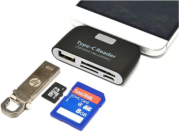 INF Type-C Kartenleser - USB-Hub & OTG-Funktionalität Schwarz