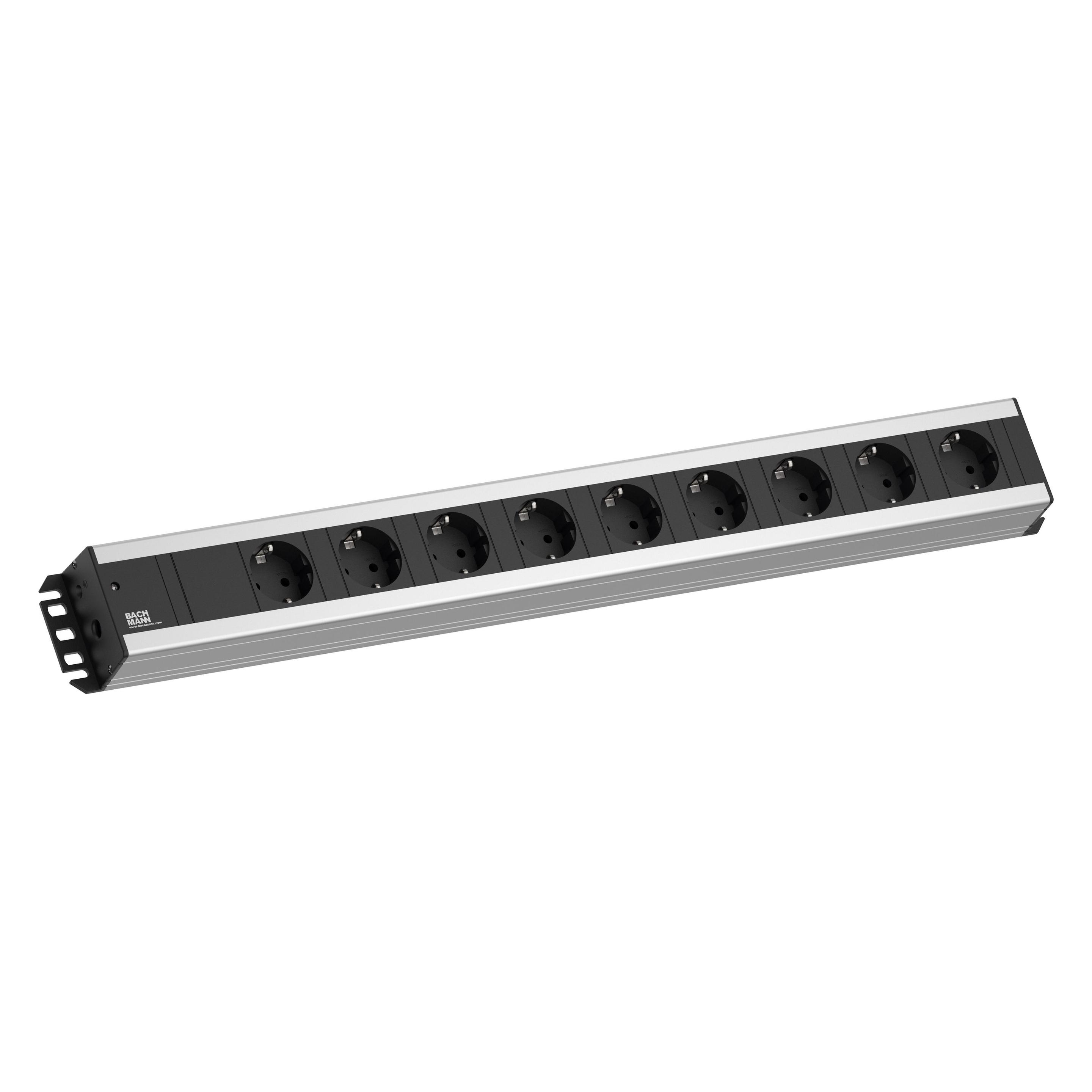 Bachmann HANDWERKER Steckdosenleiste, 9-fach, ohne Schalter (9x, CEE 7/3, 2 m) (300.001)