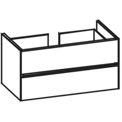Artiqua 116 Waschtischunterschrank, Eiche Weiß quer NB, 116-WU2L-AC07-7186-440 116-WU2L-AC07-7186-440
