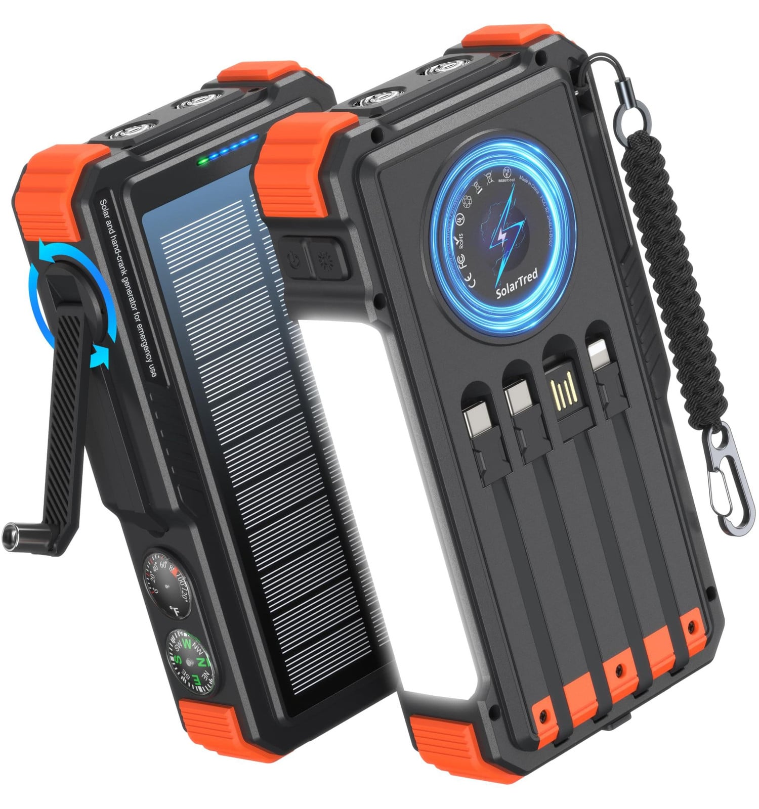 Selius Powerbank met Draadloos Opladen - 20000 mAh - Oranje