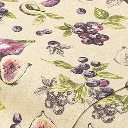 Baumwollstoff "Feigen & Beeren", natur-color