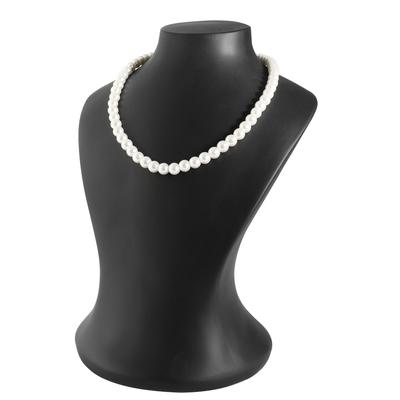 Kette ohne Anhänger ADELIA´S "Halskette aus Glas mit Perle 45 cm", weiß, Halsketten, Damen, 45cm, Perfekt zum Verschenken an besondere Menschen