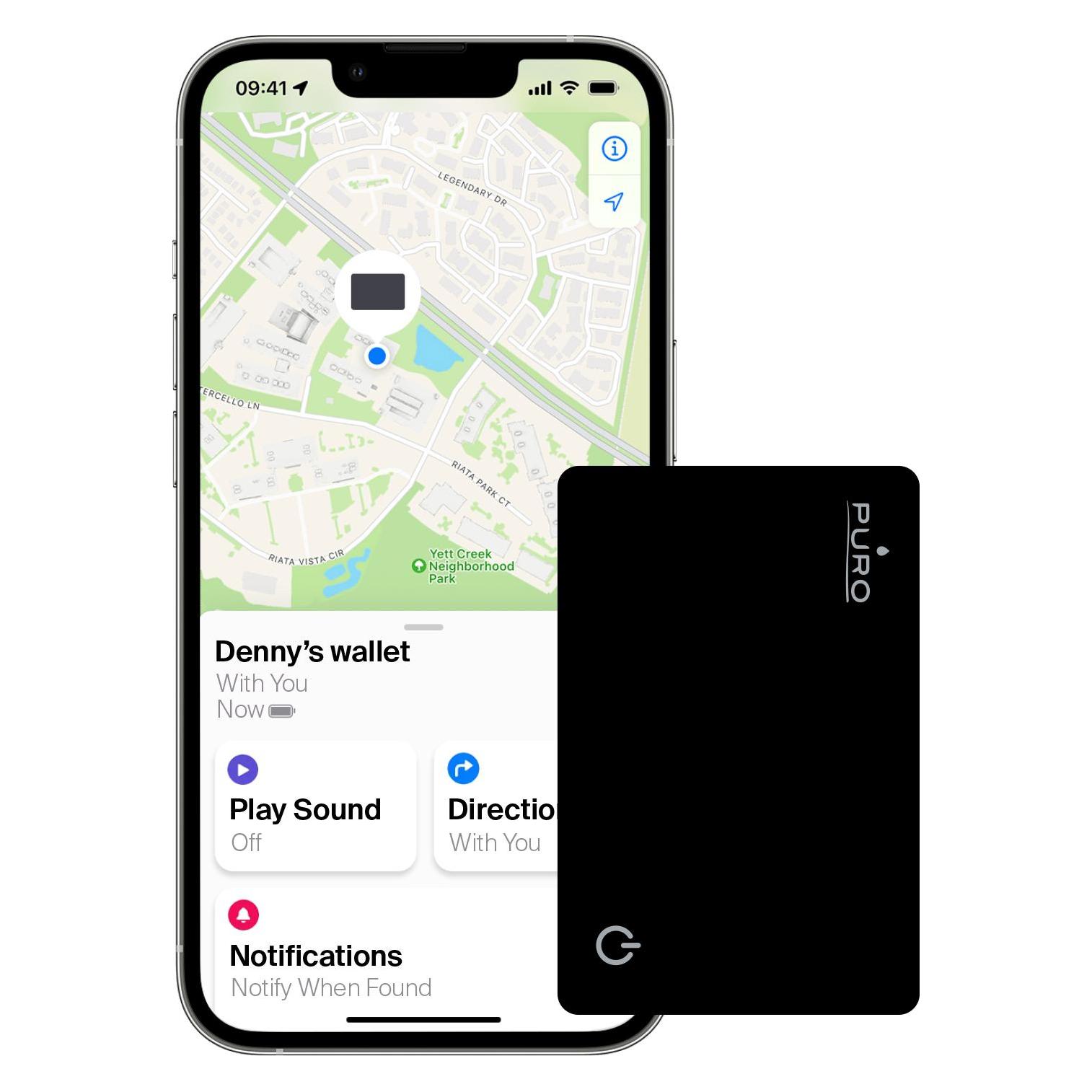 Puro Find Me Smart Tracker (Apple Find My) (PUFMC1BLK)