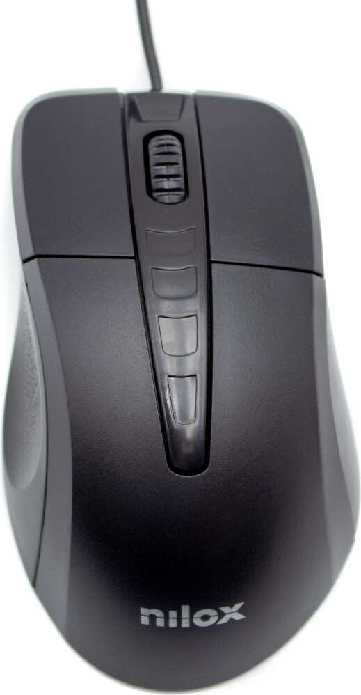 Nilox MOUSB1001 optische muis met kabel, 1000 DPI, zwart