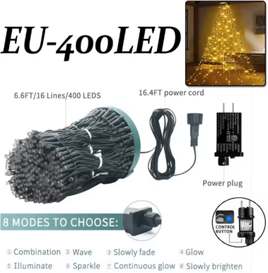 Inspire Picks 400 LED Christmas Tree Topper Star Waterfall Lights With Timer & Memory Function eu 400led
