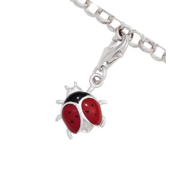 Charm-Einhänger JOBO "Marienkäfer", silber (silber 925), Charms, Damen, Silber 925 (Sterlingsilber), 925 Silber