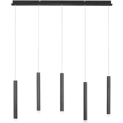 Pendelleuchte Hängelampe Deckenleuchte Esszimmerlampe LED 5-Flammig Schwarz