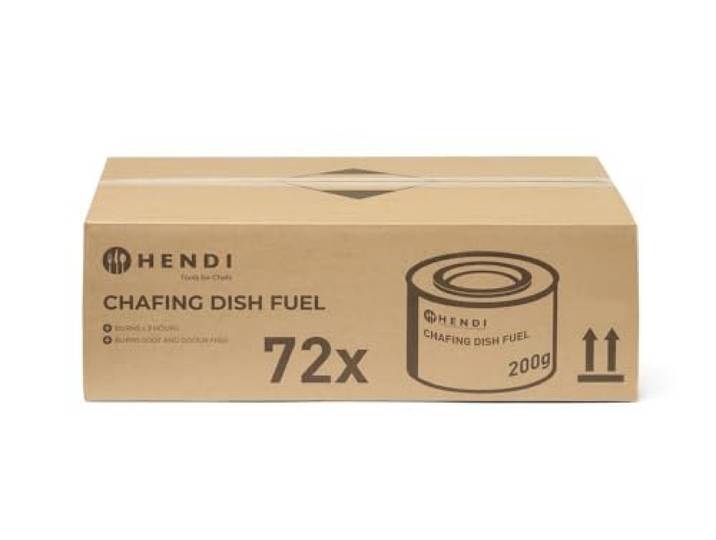 HENDI Brennpaste, 72 Stück, ruß- und geruchlos, Brenndauer ± 3 Stunden, Brenngel, Fire Paste, für Wärmebehälter, zum Warmhalten von Speisen, für Chafing Dish, 200gr