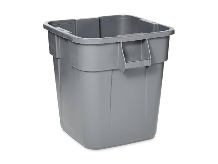 Rubbermaid Commercial Products BRUTE Quadratischer Mülleimer 106L Grau – Robuster Kunststoffbehälter ohne Deckel, stapelbar und leicht zu reinigen, für Gastronomie Büro Schule und Lager – FG352600GRAY