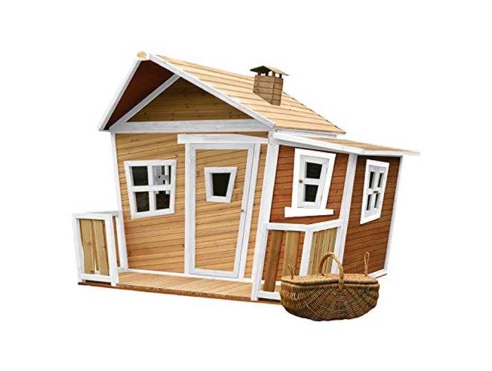 AXI Lisa Spielhaus aus Holz in Braun & Weiß mit Veranda