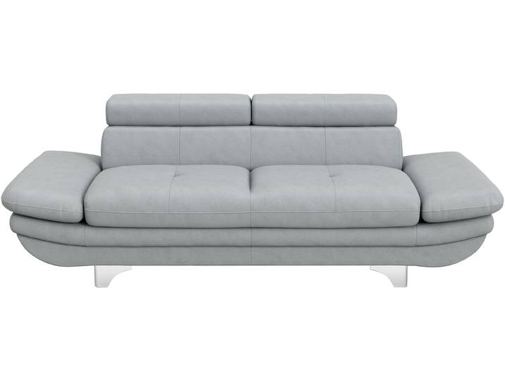 2-Sitzer COTTA Enterprise , grau (hellgrau), B:218cm H:91cm T:104cm, Softlux-Kunstleder;Luxus-Kunstleder, Sofas, 2-Sitzer, Big-Sofa, mit Armteilverstellung & Kopfteilverstellung