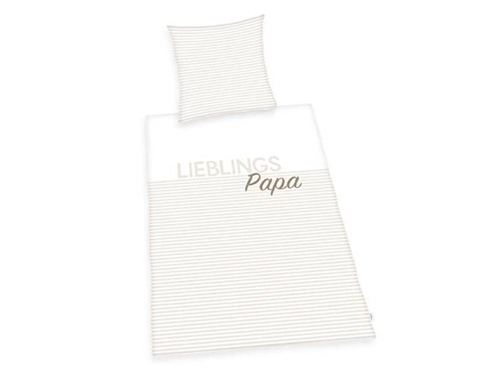 Herding Parure de lit avec Inscription Lieblings-Papa\, Housse de Coussin env. 80x80 cm\, Housse de Couette env. 135x200 cm\, avec Fermeture éclair Facile à Manipuler\, 100% Coton\, Renforcé