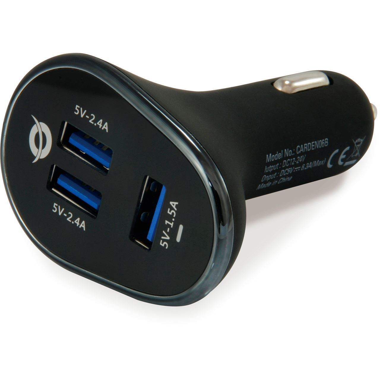 Conceptronic 3-Port USB Car Charger, 31.5W