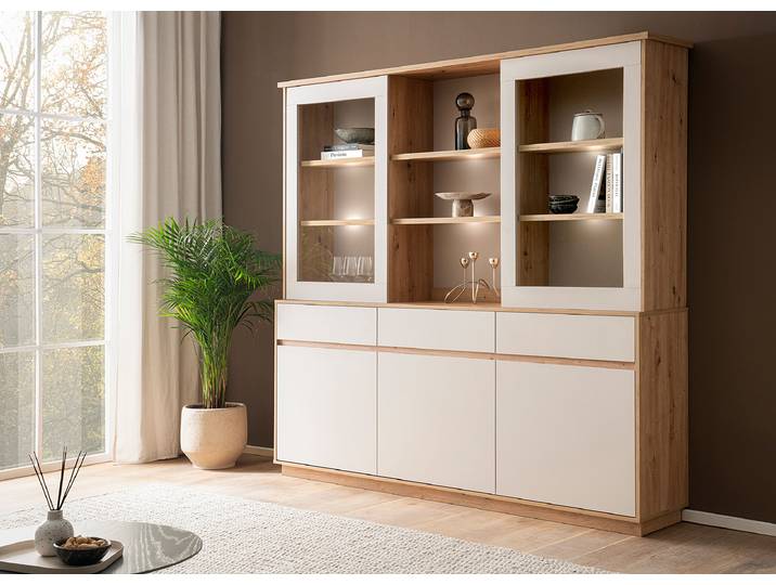 Buffet 202 x 199 x 40cm Braun/Beige