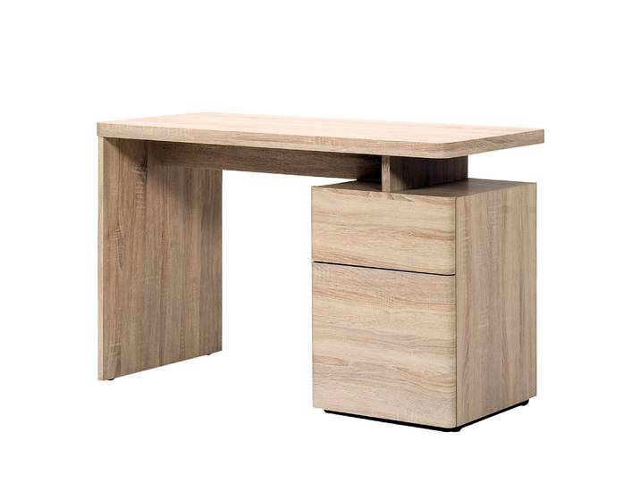 Bureau Libre 120 120 x 76 x 55cm Beige/Marron/Imitation chêne brut de sciage