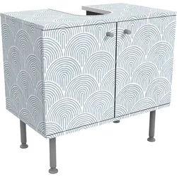 WASCHBECKENUNTERSCHRANK Boho Bogen Muster Blau 60/55/35 cm
