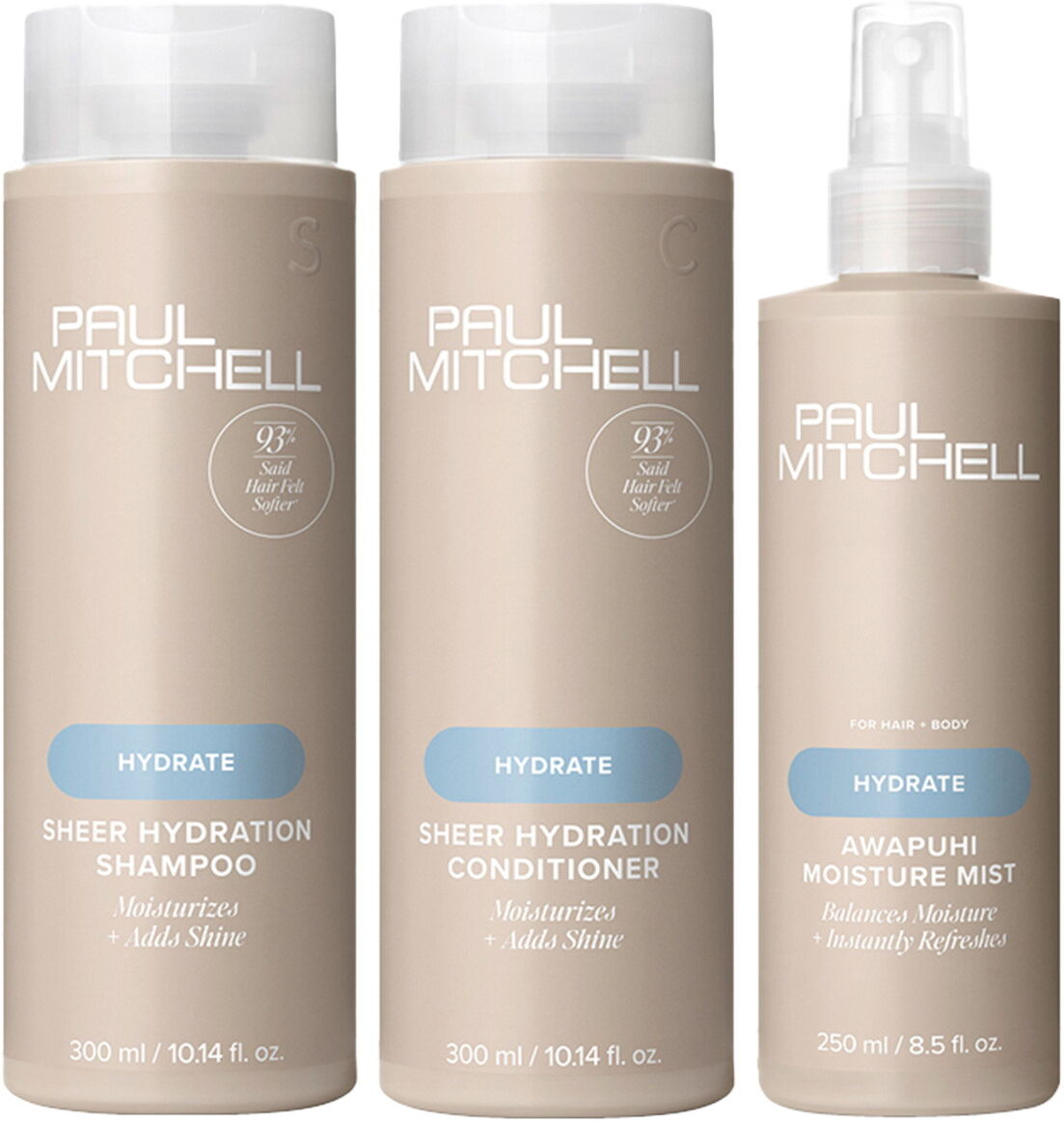 750ml Paul Mitchell Instant Moisture Quick Care Set (Shampoo 300ml + Conditioner 200ml + Spray 250ml)