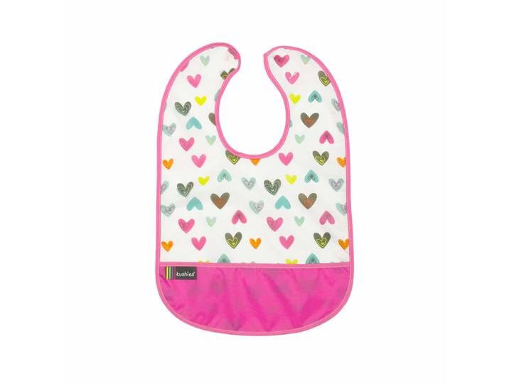 Kushies CleanBib Lätzchen ohne Ärmel 12+ Monate Herzen