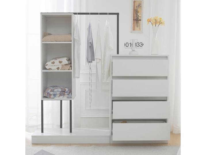Nouvelle armoire à tiroirs Premium sense set d'armoire armoire blanche buffet cintre dimensions: b140 w40 h135 blanc