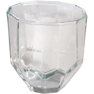 Rayher Windlicht 56927000, Teelichthalter, aus Glas, facettiert, (HxØ) 9 x 9 cm