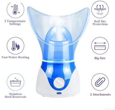 Inspired Living HydraGlow NanoMist Pro Facial Steamer For Deep Pore Cleansing & Hydration blue eu