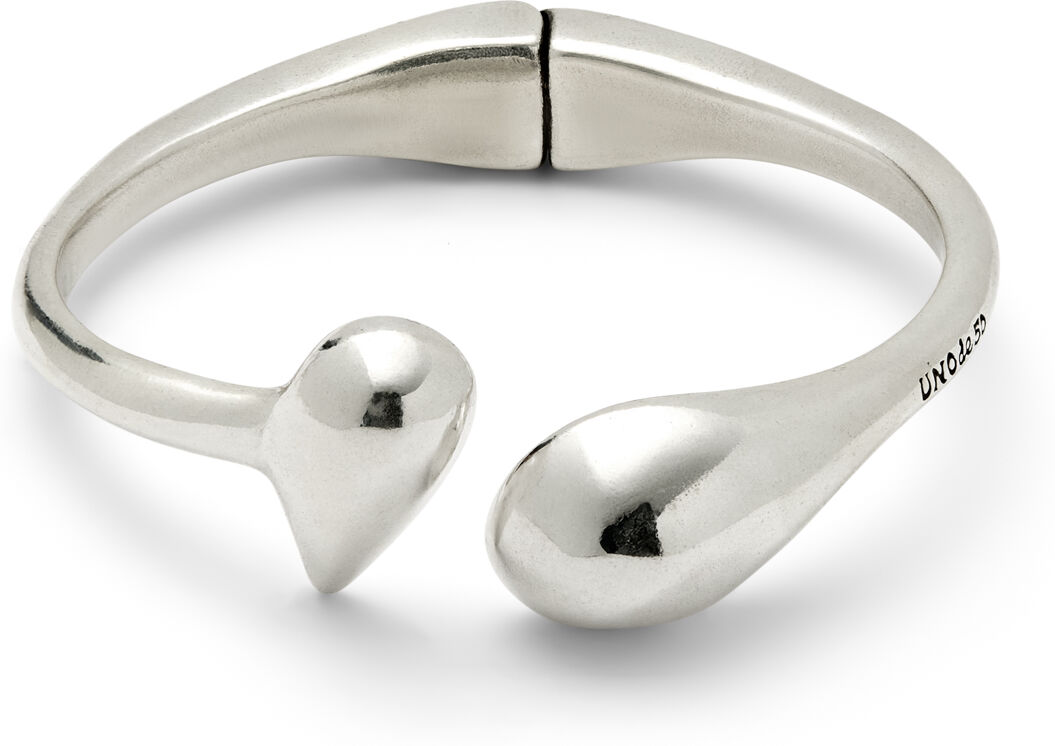 UNOde50 Pulsera rígida bañada en plata con formas redondeadas Plateado M