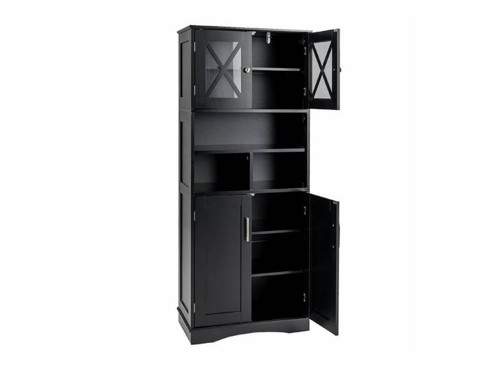 KOMFOTTEU Hochschrank Hochschrank Badezimmerschrank,3 offene Fächer