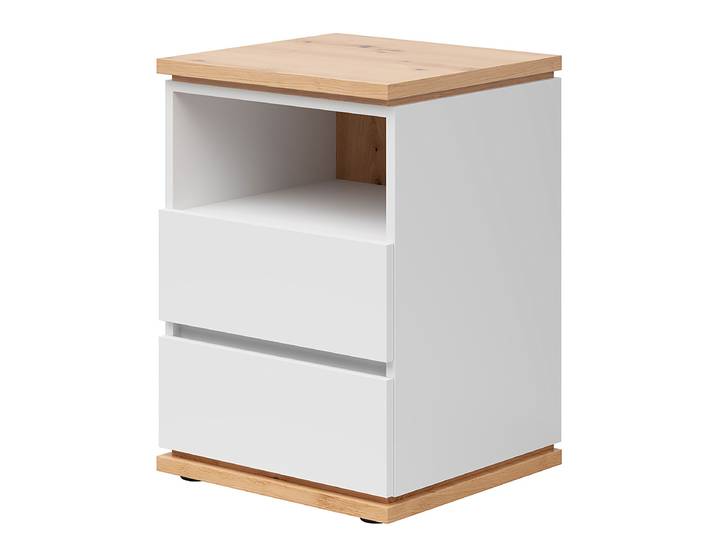 Table de chevet Tether 45 x 63 x 42cm Blanc/Blanc