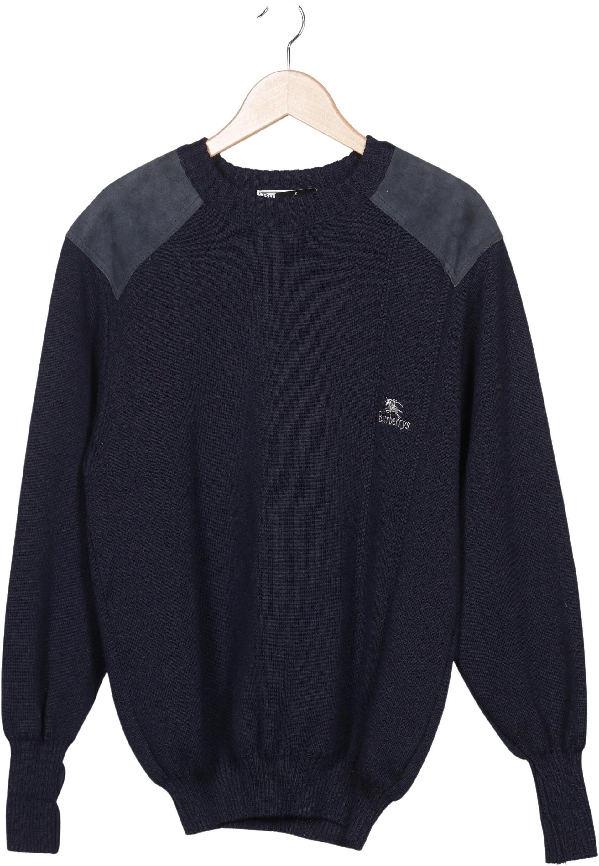 Burberry Herren Pullover, Marineblau, Gr. XL, Schurwolle - Second Hand