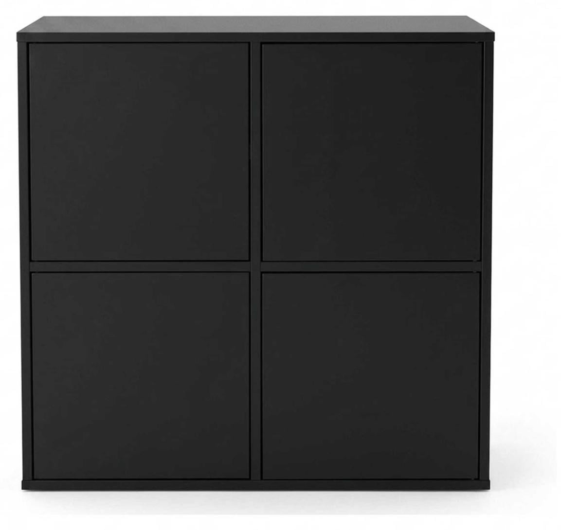 VDD Vinyl kast Zwart - Opbergkast voor LP opslag