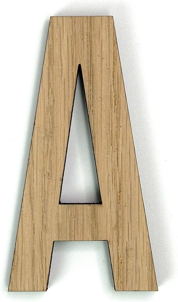 Houten letter A Hoogte: 10 cm