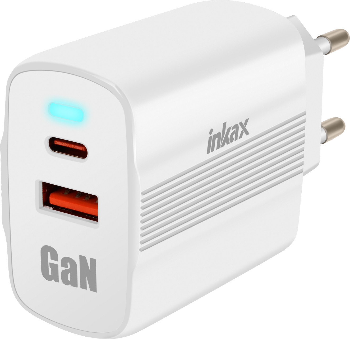 Inkax USB-C GaN 45W Netadapter met USB Snelladen - Wit